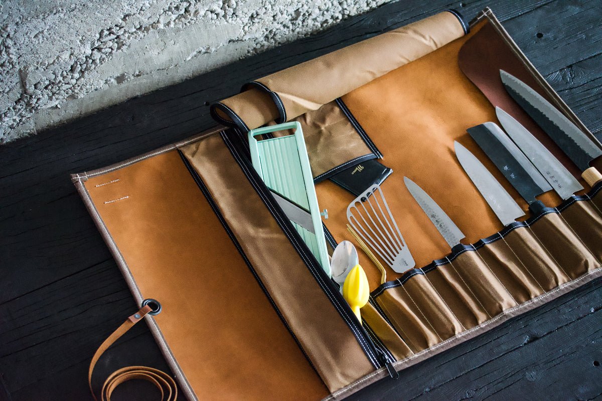 FOGO Leather Chef Knife Roll (for 5 knives) –
