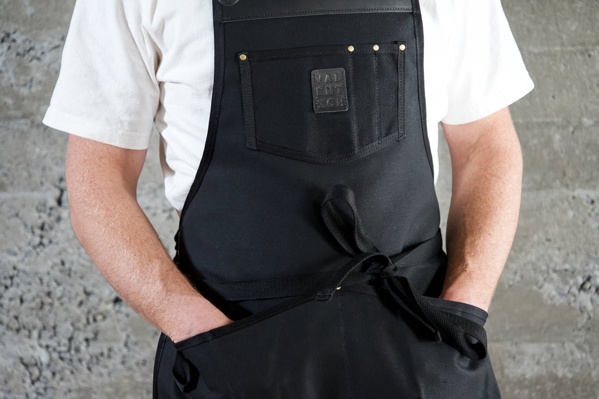 Waxed Canvas Work Apron -- Black