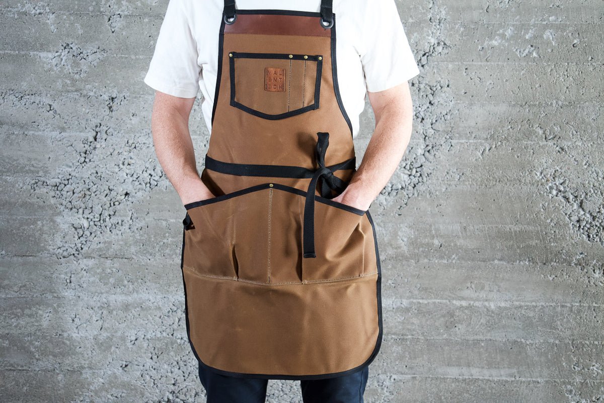 Waxed Canvas Work Apron -- Field Tan