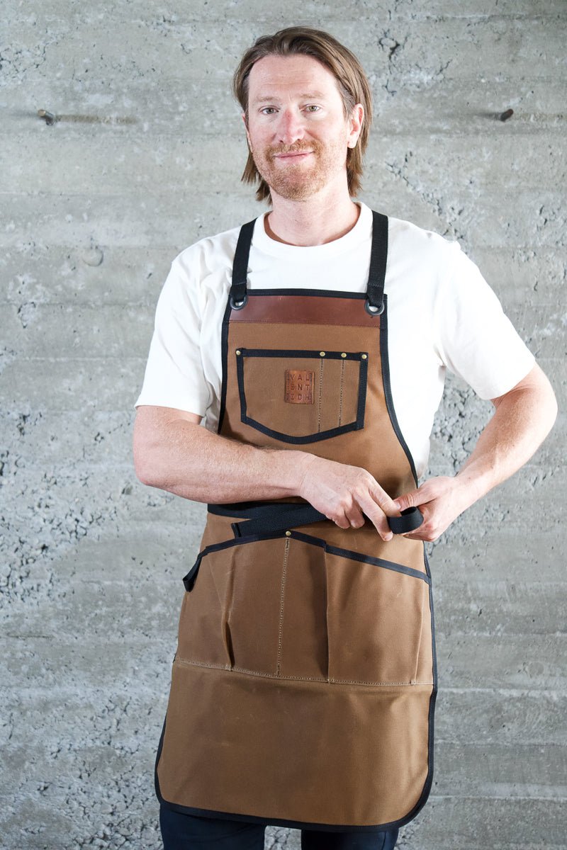 Waxed Canvas Work Apron -- Field Tan