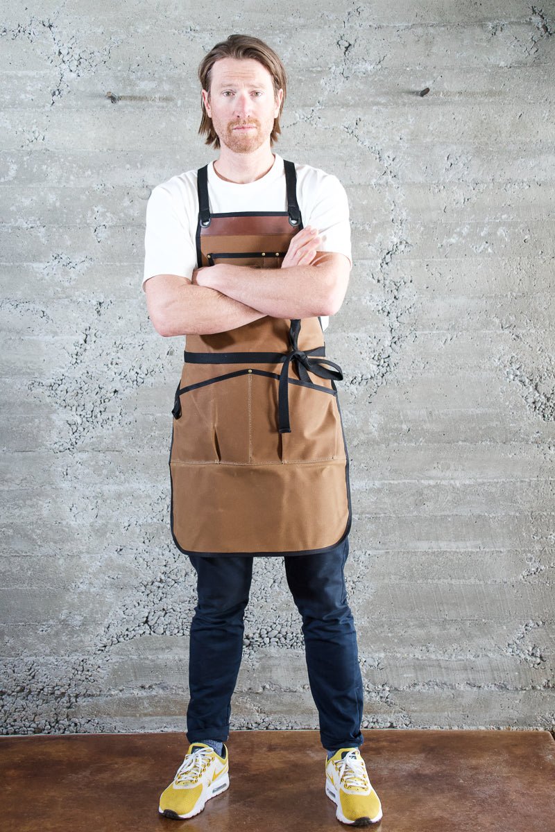 Waxed Canvas Work Apron -- Field Tan